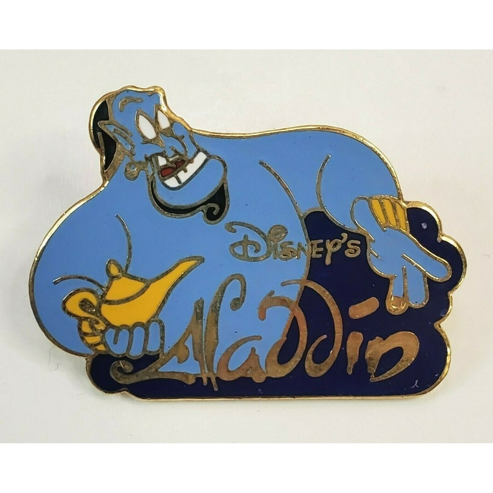 Vintage Disney Aladdin Genie & Magic Golden Lamp Pin 90s Designs